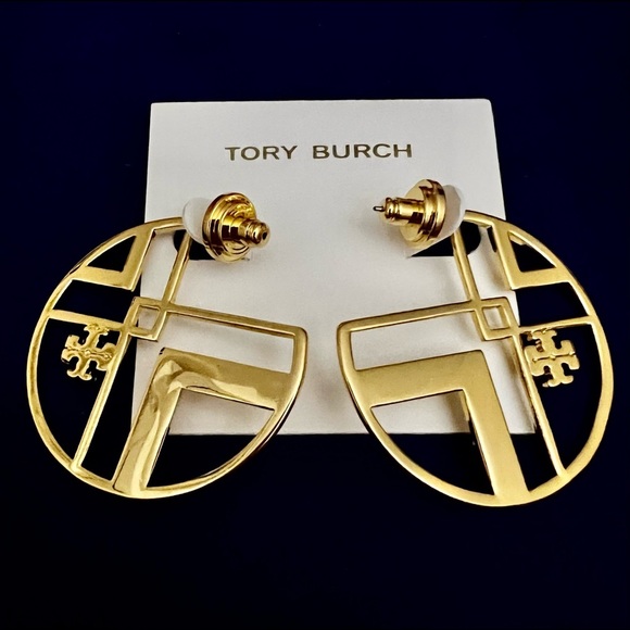 🆕 Tory Burch Authentic Gold Hoop Earrings At Awesome Prices To Buy Now & Save - Picture 7 of 14